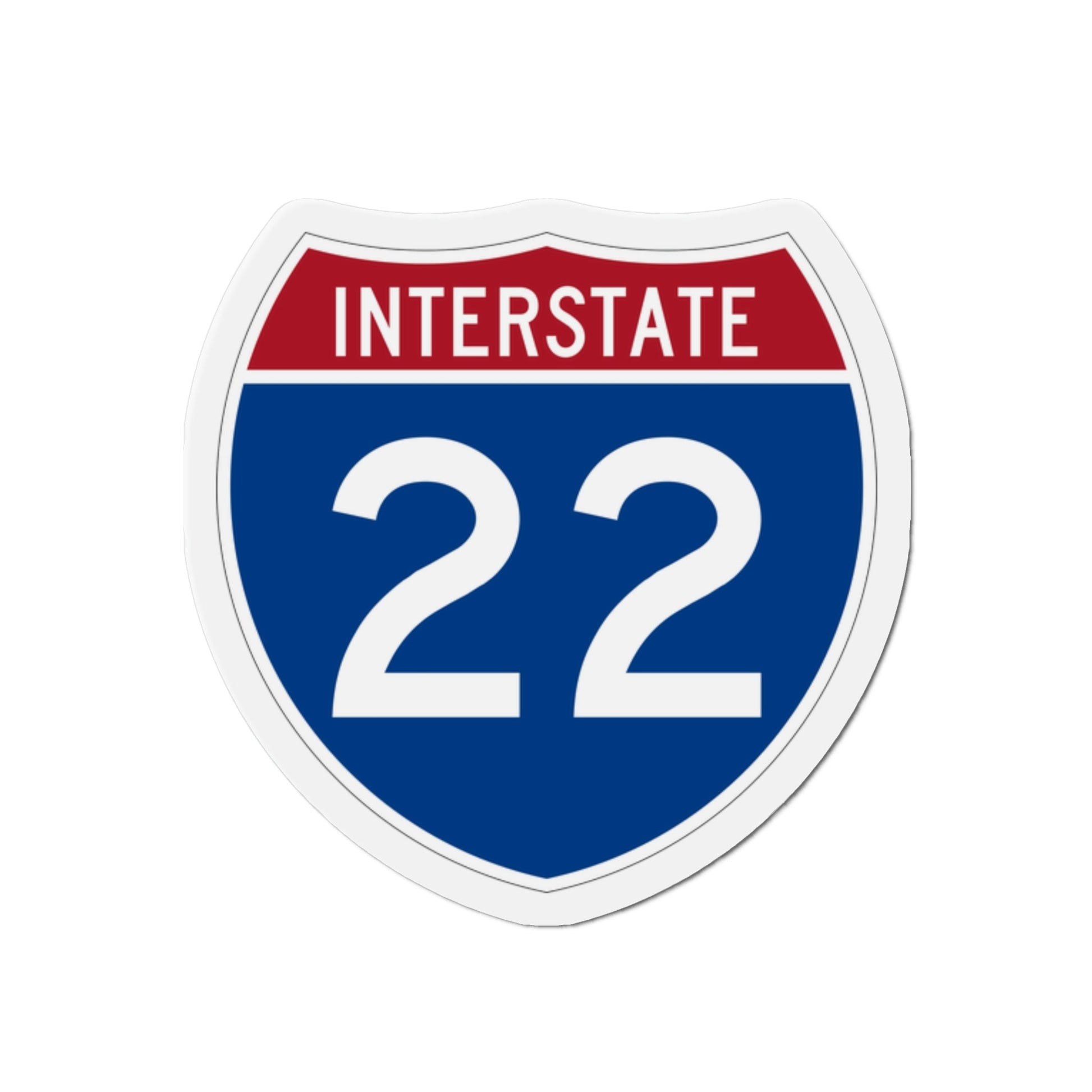 Interstate 22 (U.S. Highways) Die-Cut Magnet-2 Inch-The Sticker Space