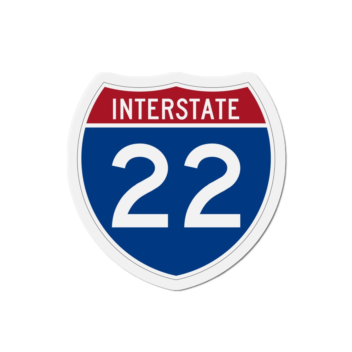 Interstate 22 (U.S. Highways) Die-Cut Magnet-4 Inch-The Sticker Space