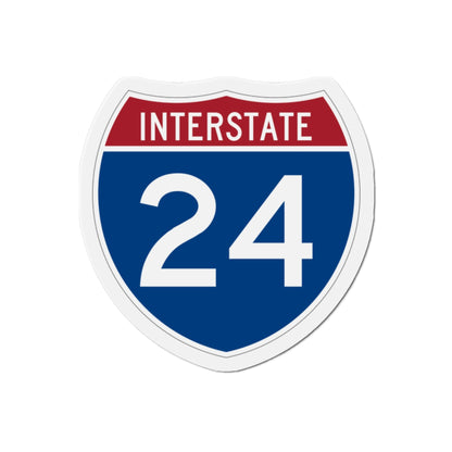 Interstate 24 (U.S. Highways) Die-Cut Magnet-2 Inch-The Sticker Space