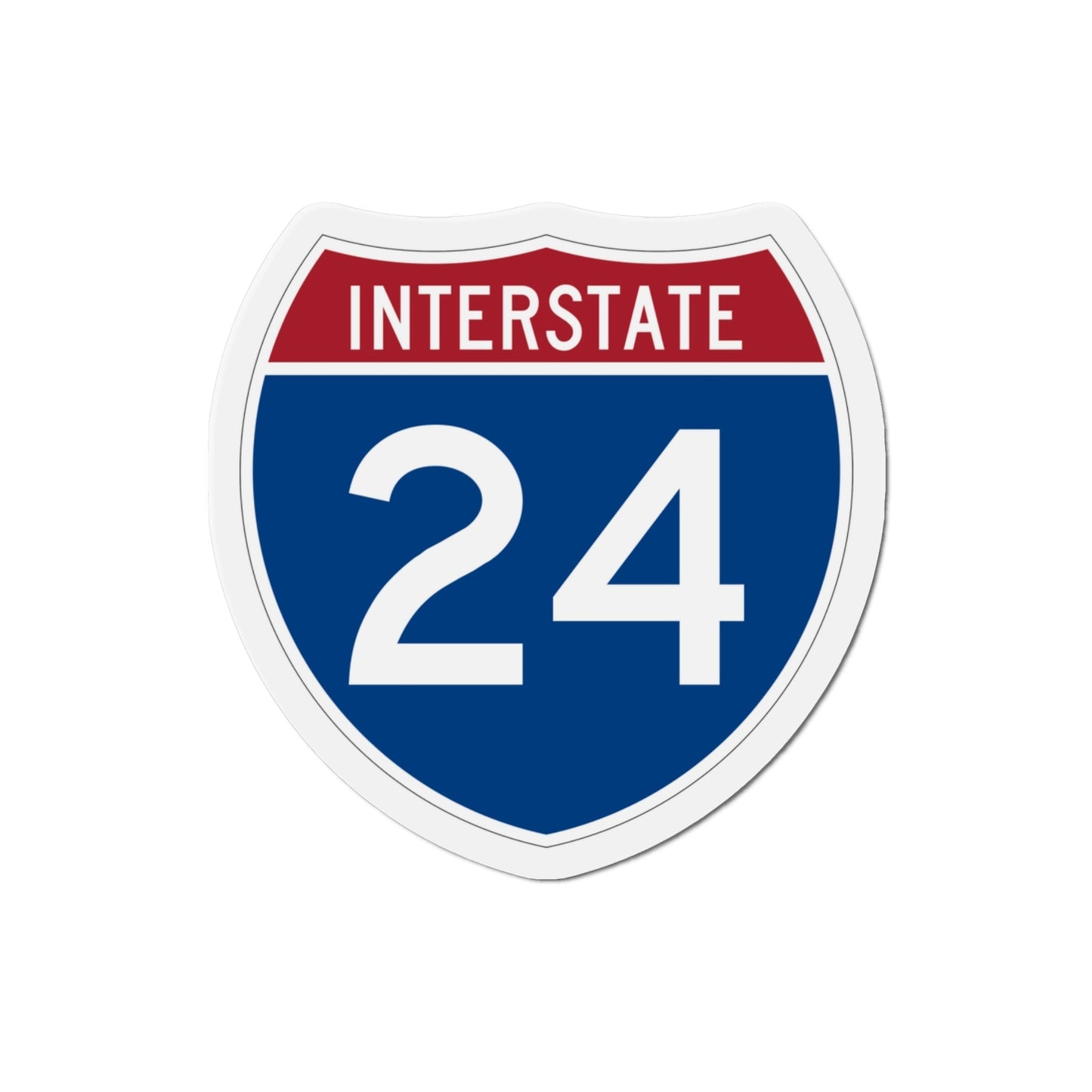 Interstate 24 (U.S. Highways) Die-Cut Magnet-3 Inch-The Sticker Space