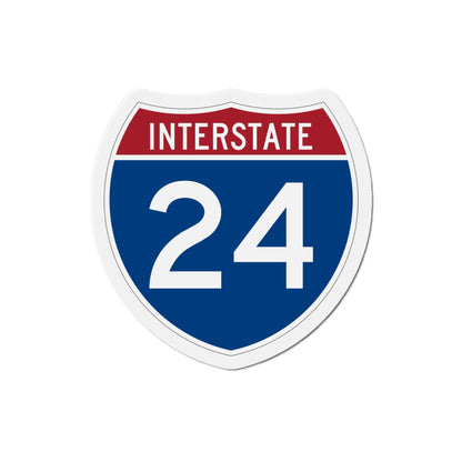 Interstate 24 (U.S. Highways) Die-Cut Magnet-4 Inch-The Sticker Space
