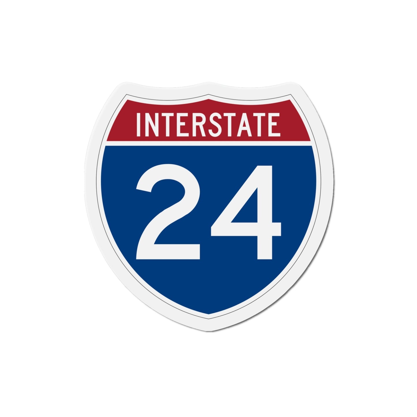 Interstate 24 (U.S. Highways) Die-Cut Magnet-5 Inch-The Sticker Space