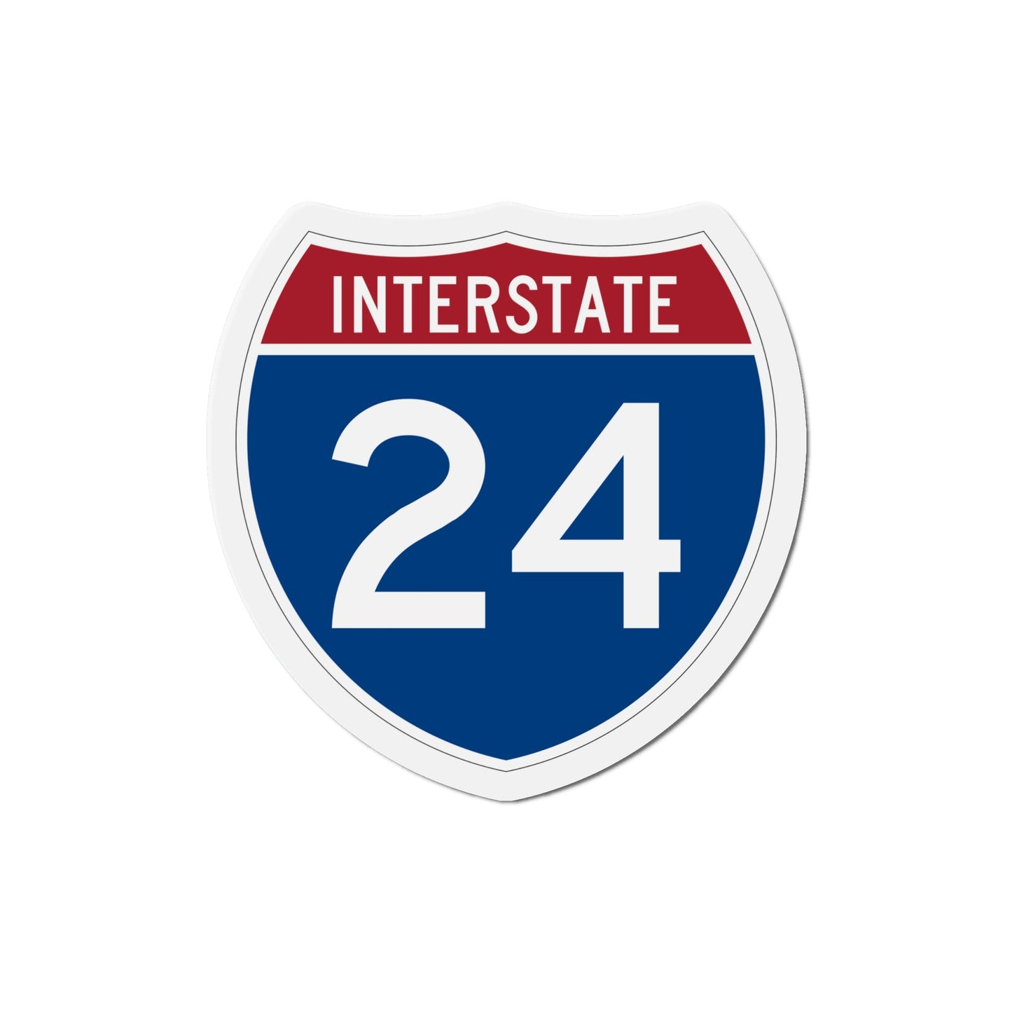 Interstate 24 (U.S. Highways) Die-Cut Magnet-6 Inch-The Sticker Space