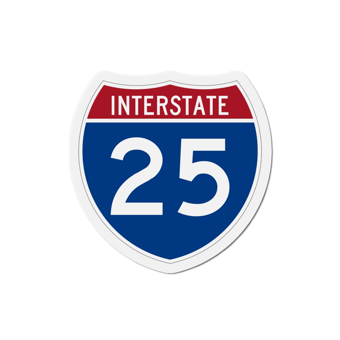 Interstate 25 (U.S. Highways) Die-Cut Magnet-5 Inch-The Sticker Space