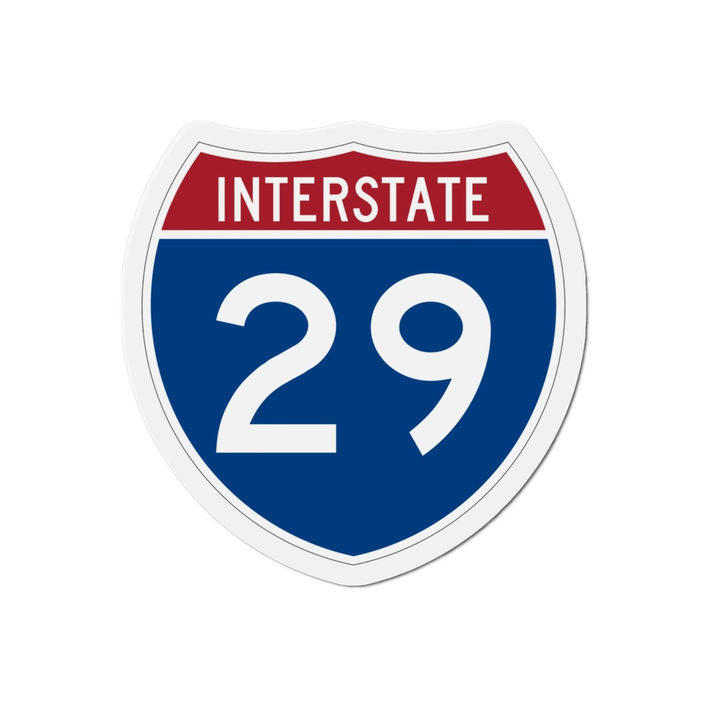 Interstate 29 (U.S. Highways) Die-Cut Magnet-3 Inch-The Sticker Space