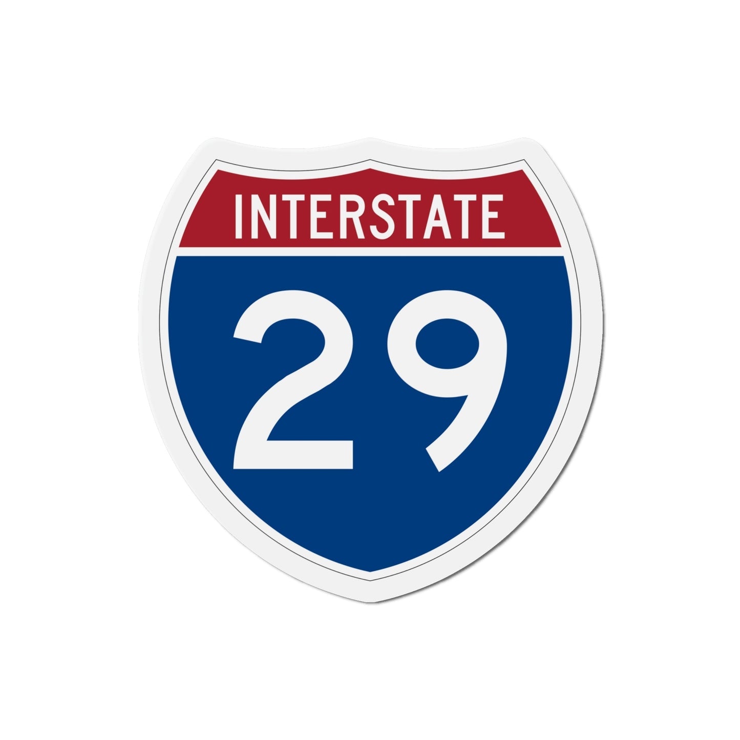 Interstate 29 (U.S. Highways) Die-Cut Magnet-6 Inch-The Sticker Space