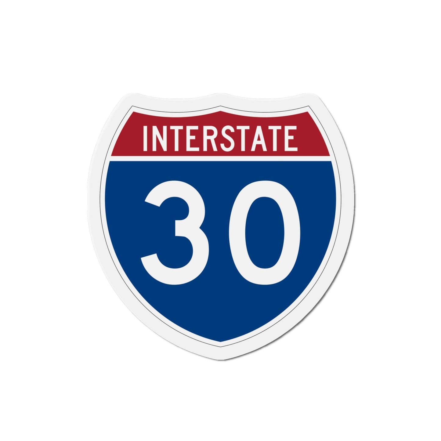 Interstate 30 (U.S. Highways) Die-Cut Magnet-5 Inch-The Sticker Space