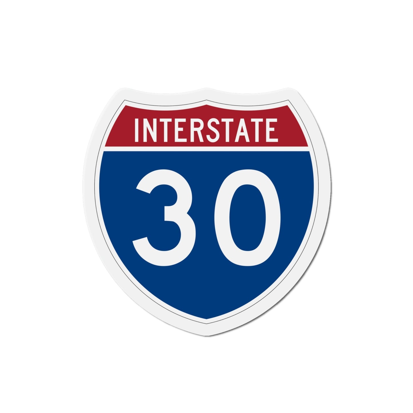 Interstate 30 (U.S. Highways) Die-Cut Magnet-6 Inch-The Sticker Space
