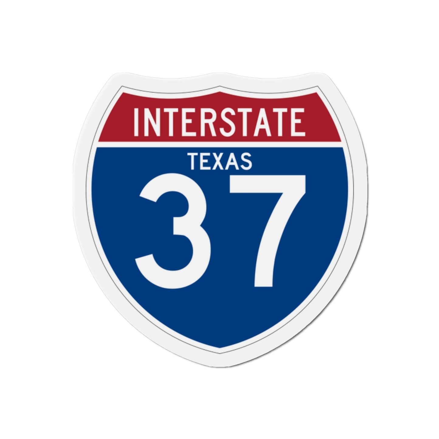 Interstate 37 (U.S. Highways) Die-Cut Magnet-2 Inch-The Sticker Space