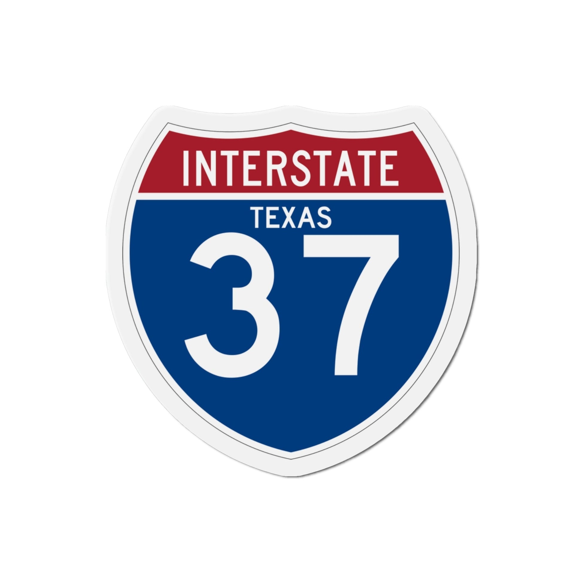 Interstate 37 (U.S. Highways) Die-Cut Magnet-3 Inch-The Sticker Space