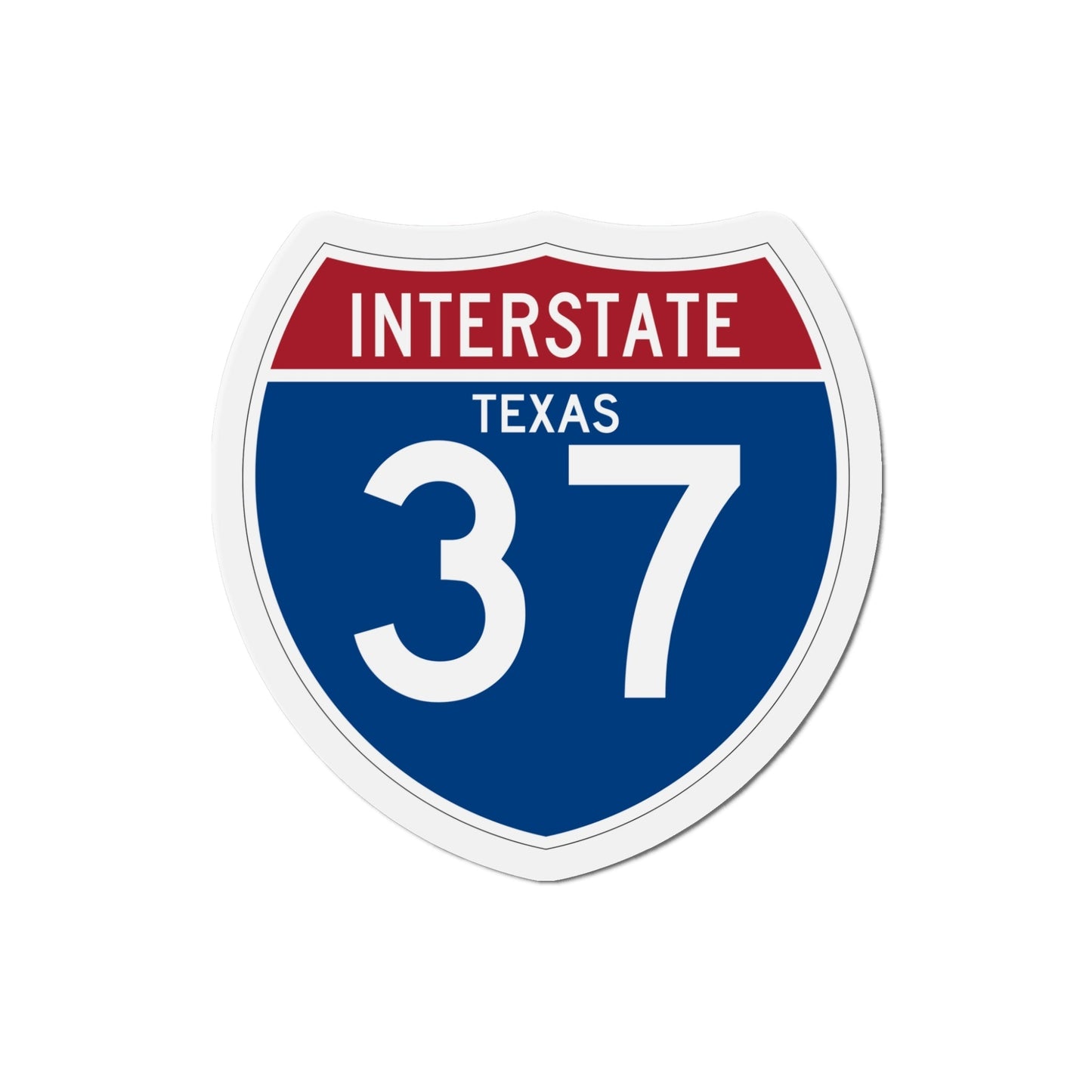 Interstate 37 (U.S. Highways) Die-Cut Magnet-5 Inch-The Sticker Space