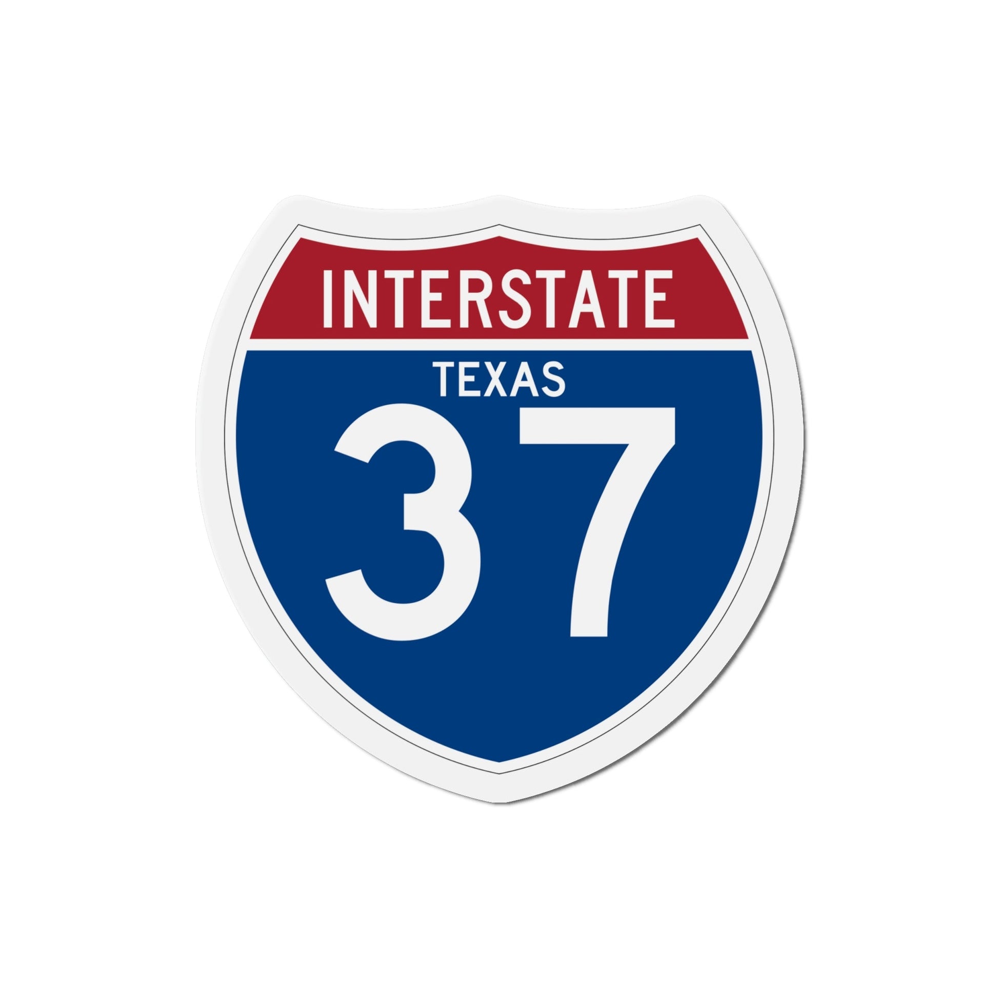Interstate 37 (U.S. Highways) Die-Cut Magnet-6 Inch-The Sticker Space