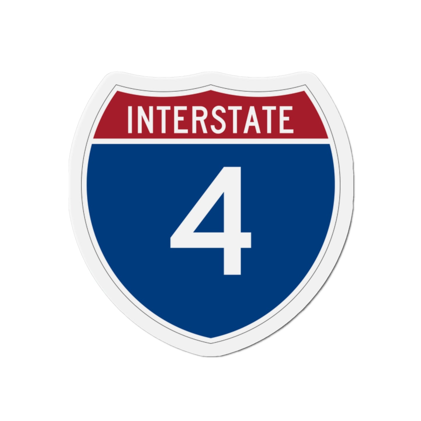 Interstate 4 (U.S. Highways) Die-Cut Magnet-2 Inch-The Sticker Space