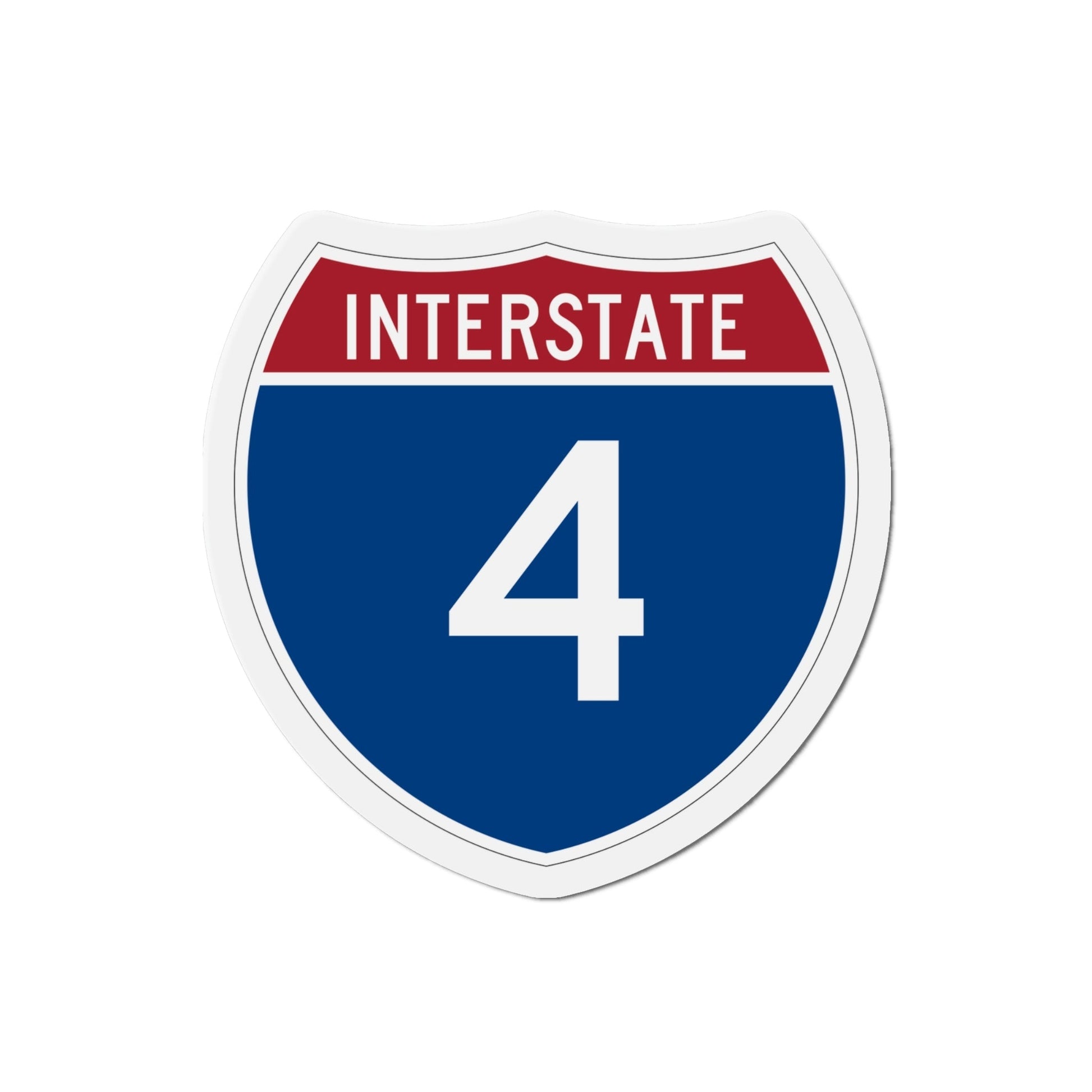 Interstate 4 (U.S. Highways) Die-Cut Magnet-4 Inch-The Sticker Space