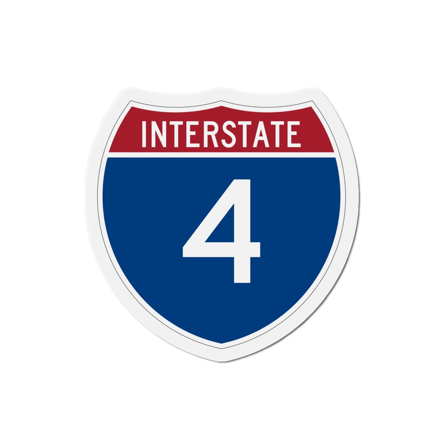 Interstate 4 (U.S. Highways) Die-Cut Magnet-5 Inch-The Sticker Space