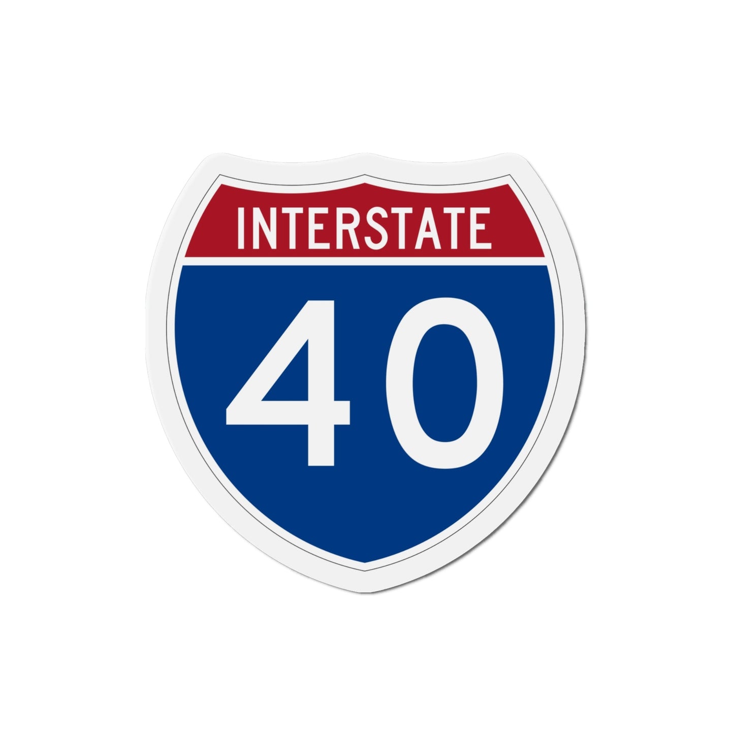 Interstate 40 (U.S. Highways) Die-Cut Magnet-4 Inch-The Sticker Space