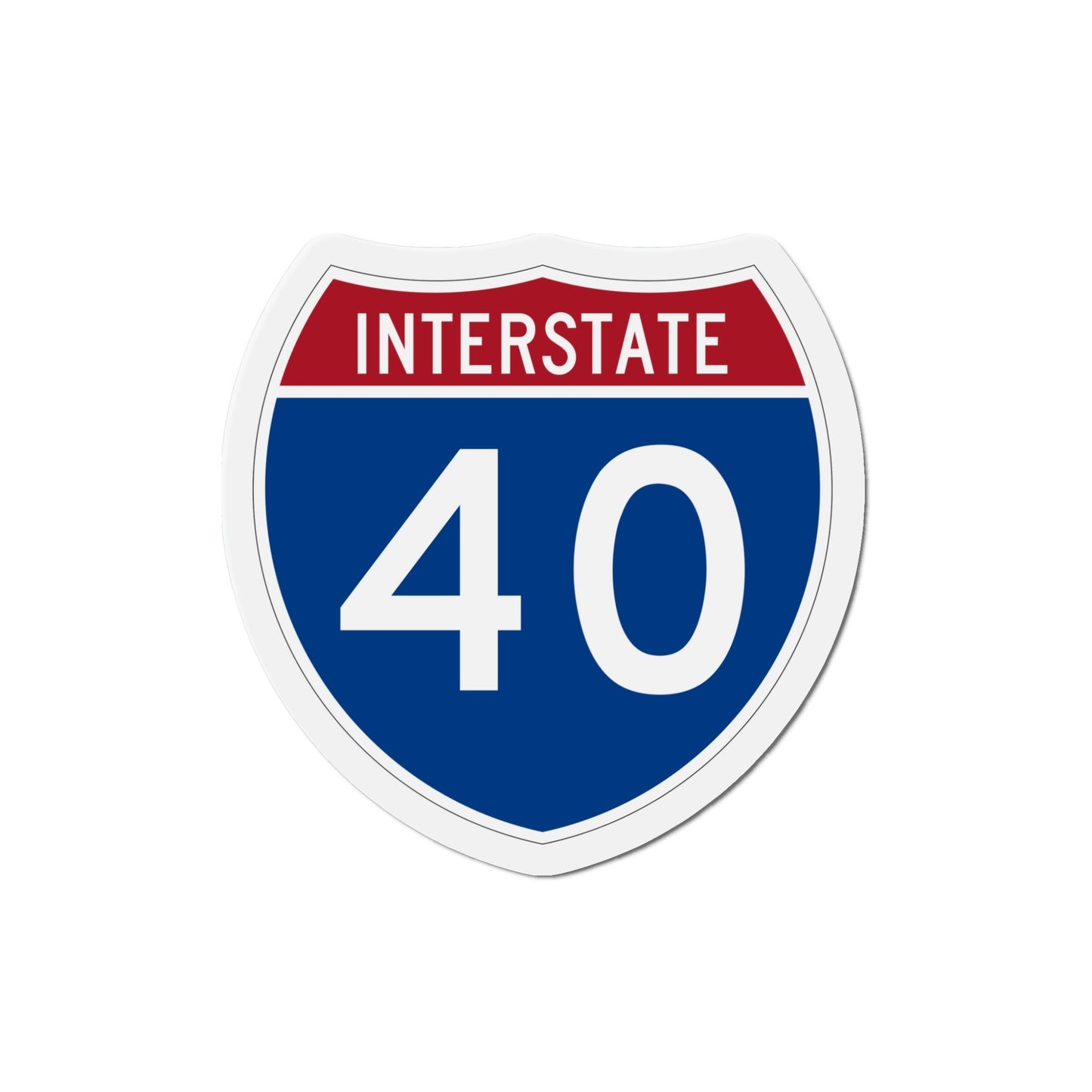 Interstate 40 (U.S. Highways) Die-Cut Magnet-5 Inch-The Sticker Space