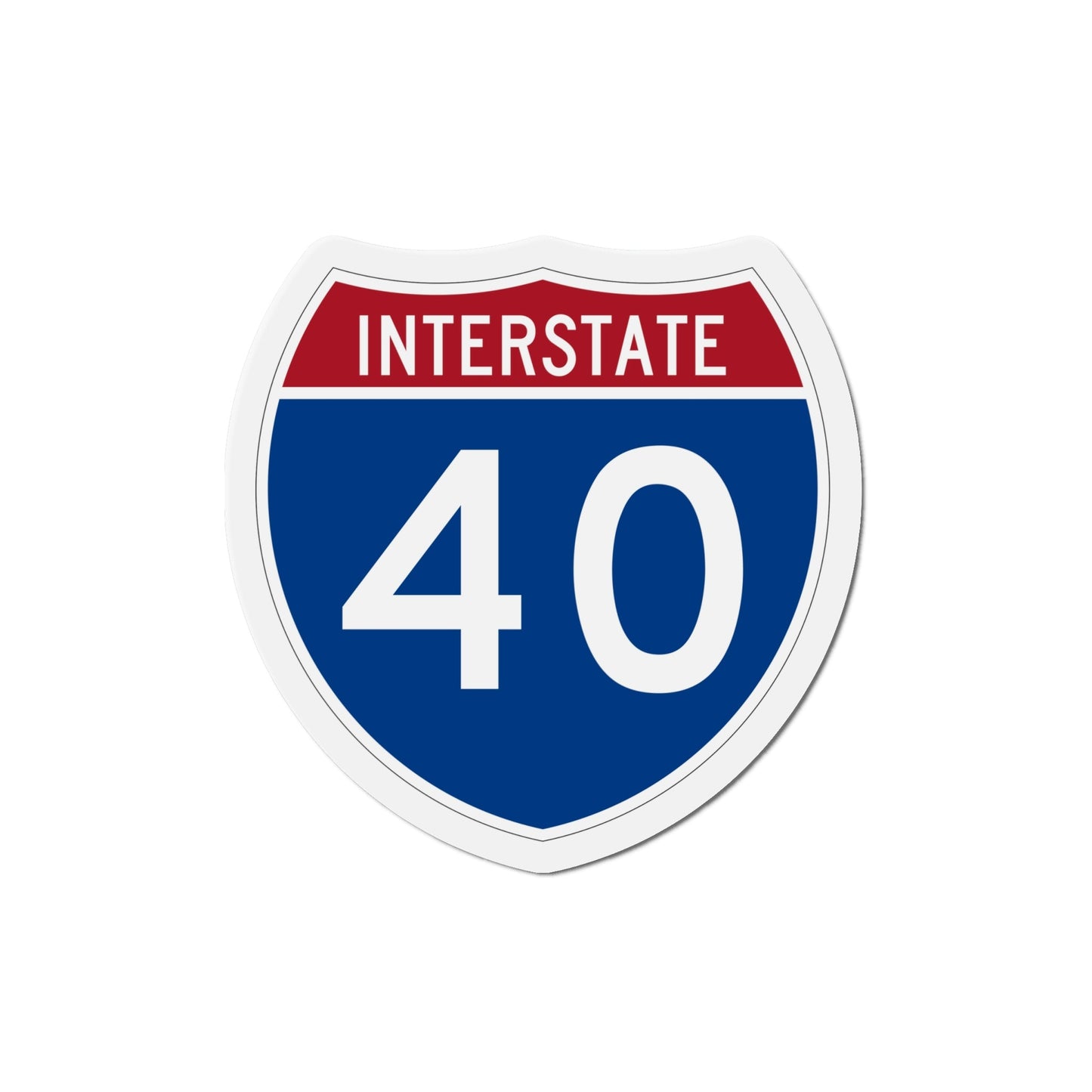 Interstate 40 (U.S. Highways) Die-Cut Magnet-6 Inch-The Sticker Space
