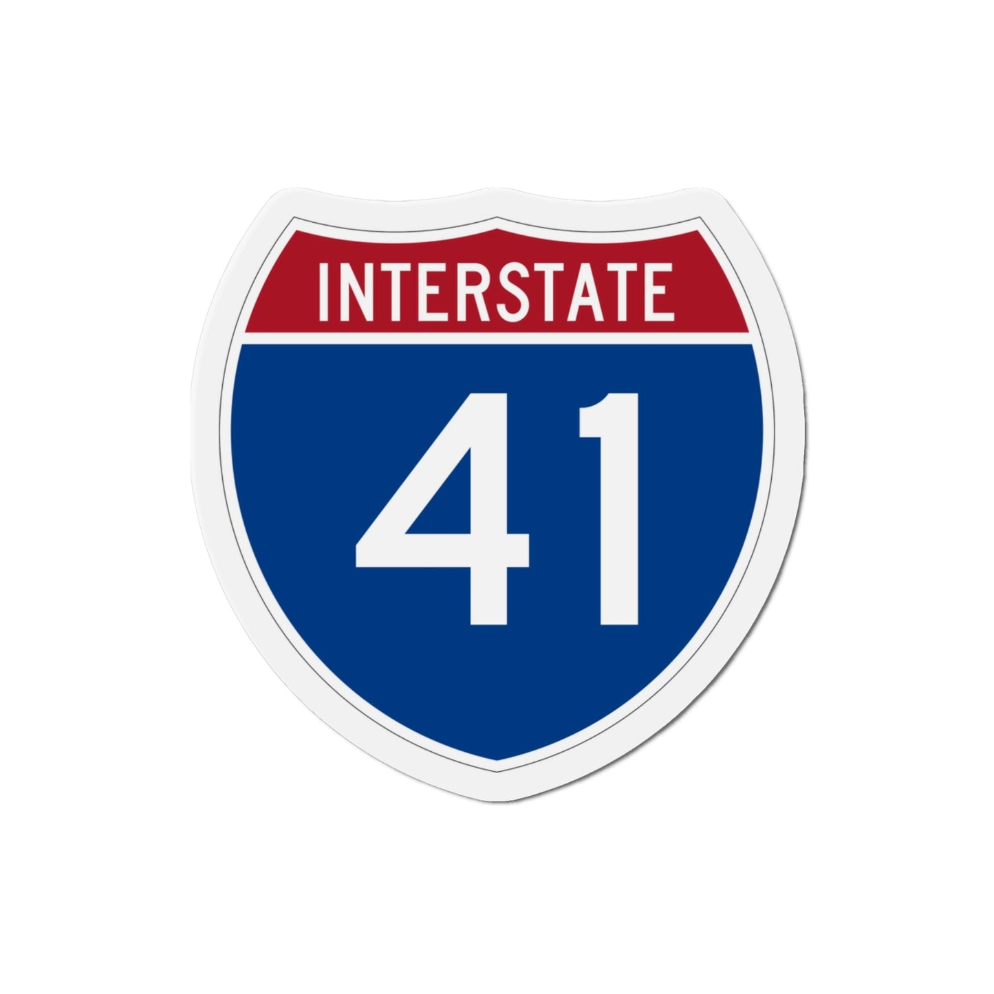 Interstate 41 (U.S. Highways) Die-Cut Magnet-3 Inch-The Sticker Space
