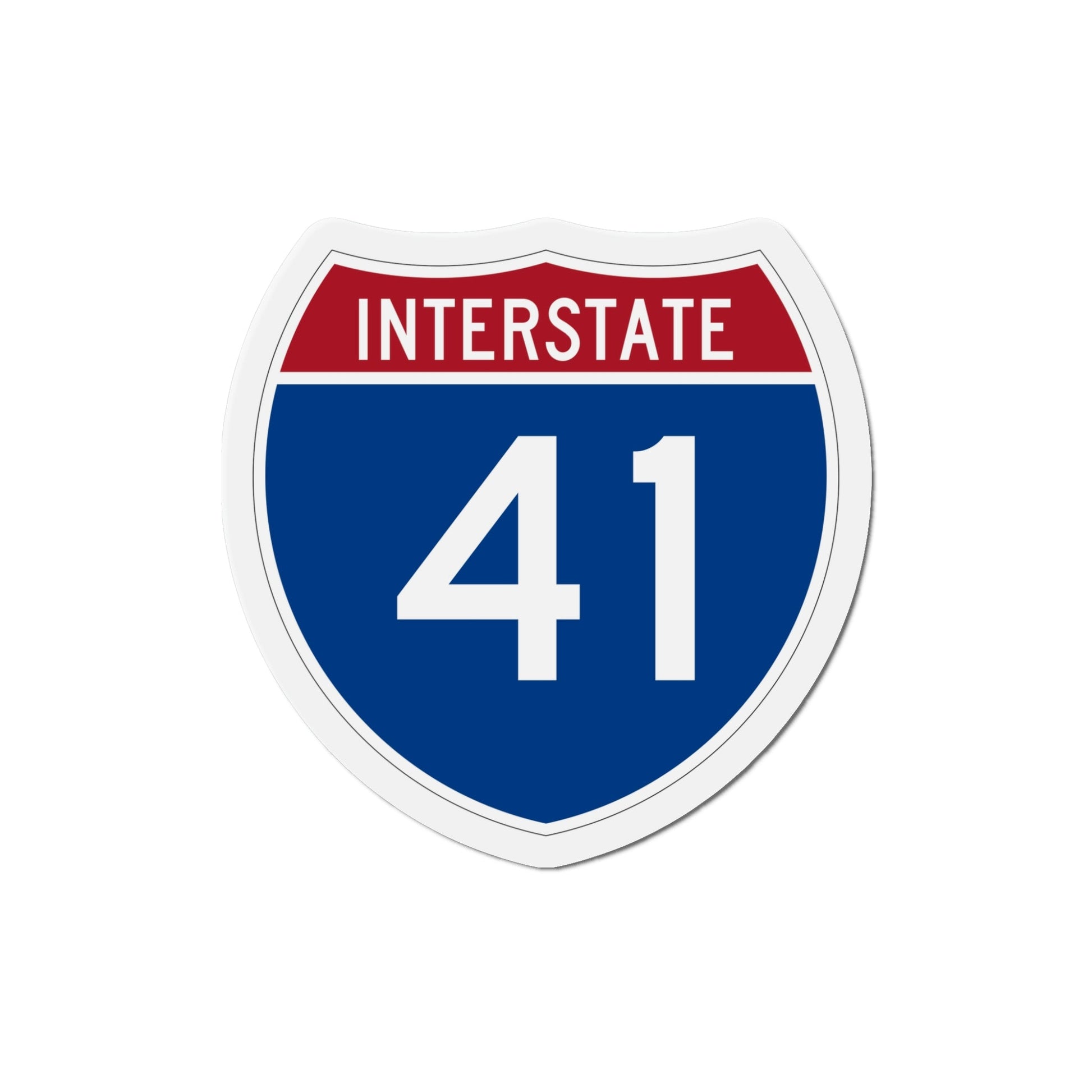 Interstate 41 (U.S. Highways) Die-Cut Magnet-5 Inch-The Sticker Space