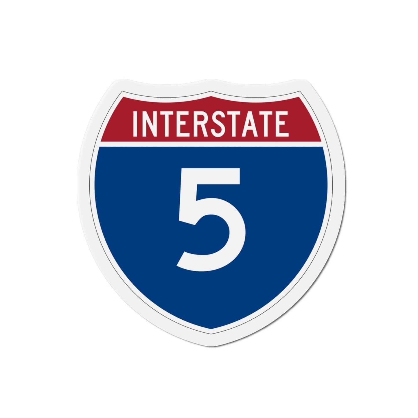 Interstate 5 (U.S. Highways) Die-Cut Magnet-4 Inch-The Sticker Space