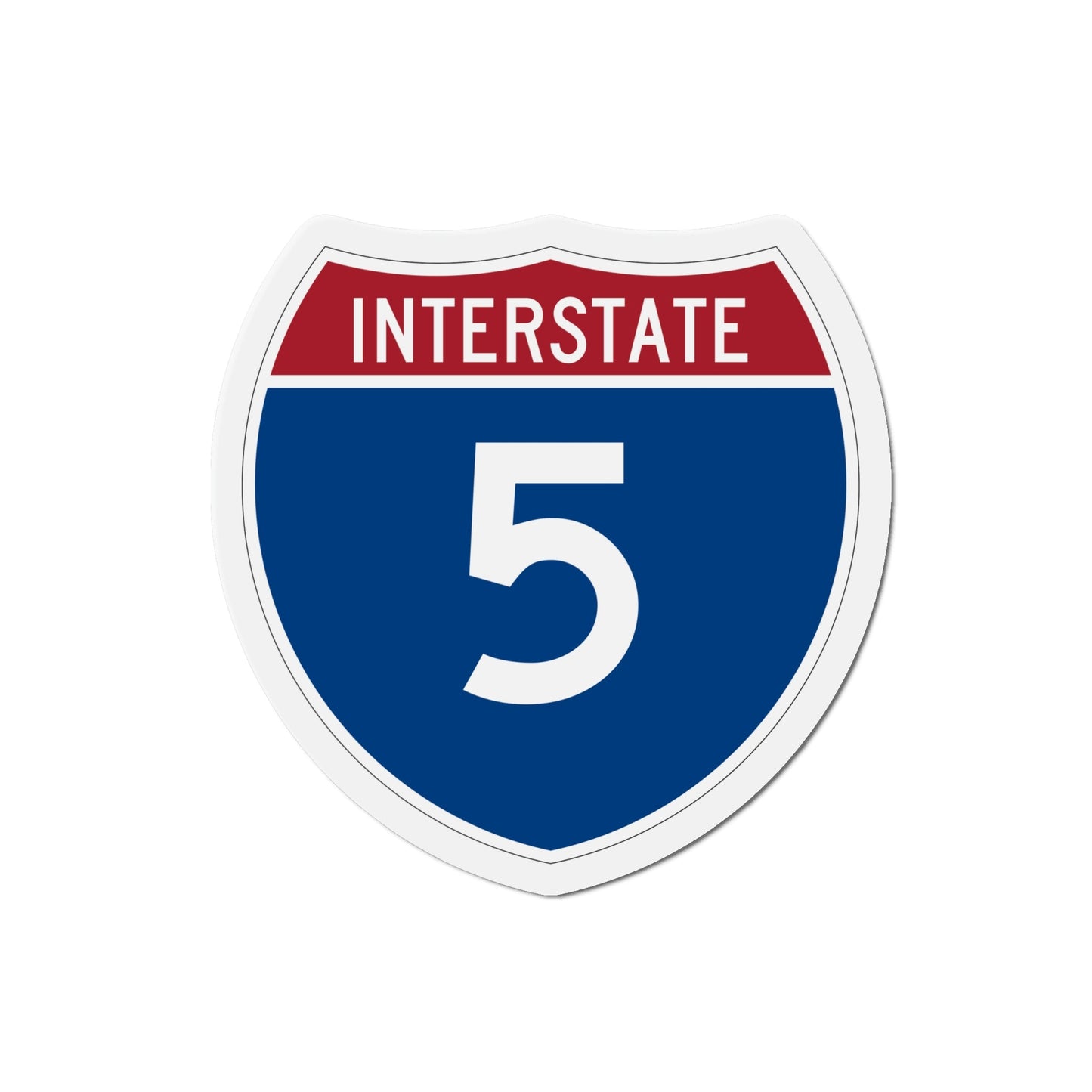Interstate 5 (U.S. Highways) Die-Cut Magnet-6 Inch-The Sticker Space