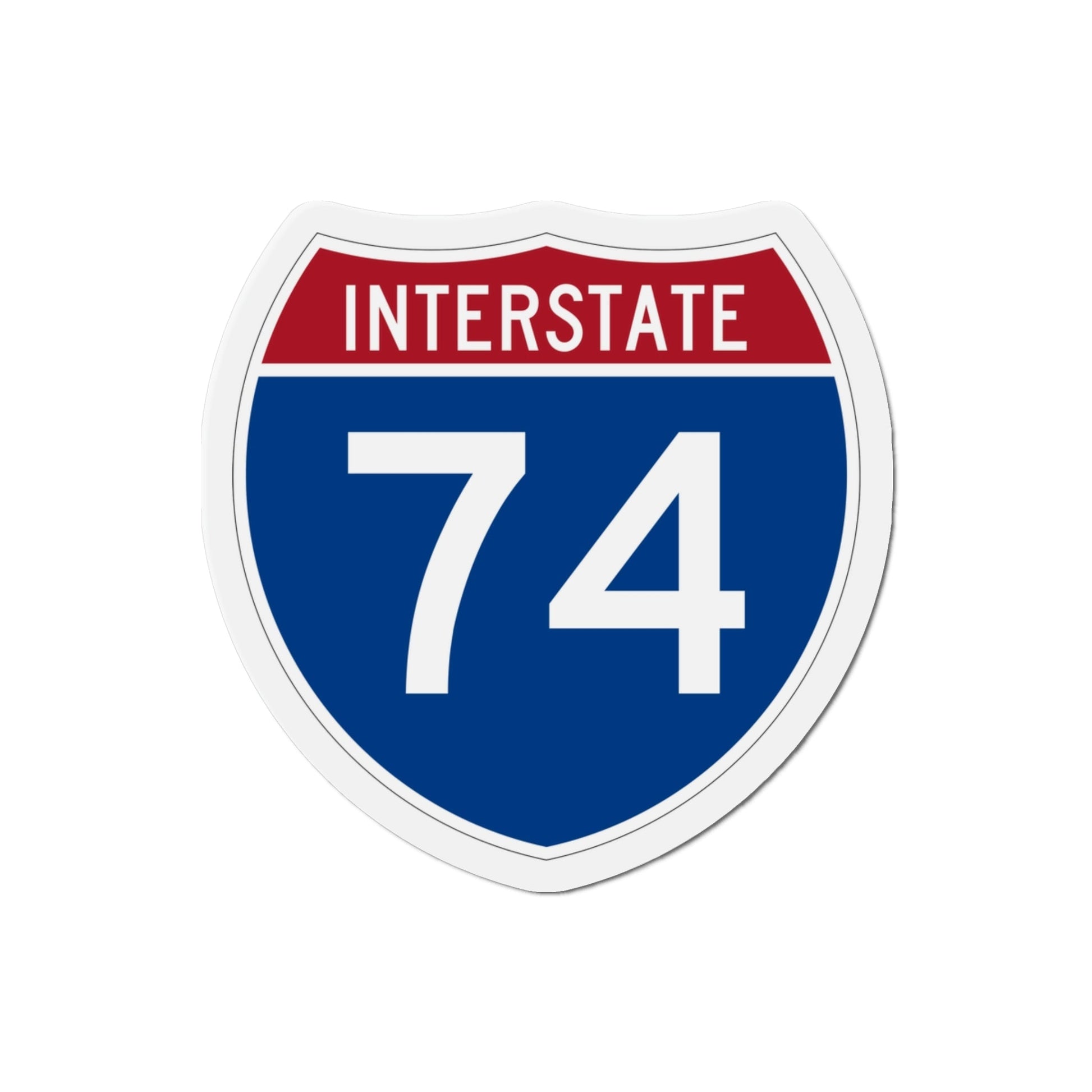 Interstate 74 (U.S. Highways) Die-Cut Magnet-3 Inch-The Sticker Space