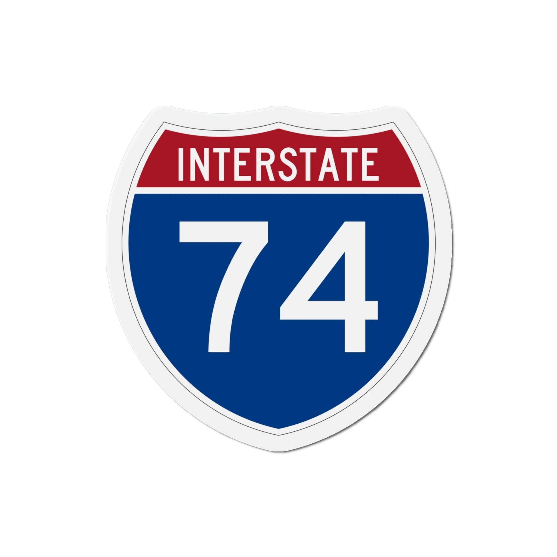Interstate 74 (U.S. Highways) Die-Cut Magnet-4 Inch-The Sticker Space