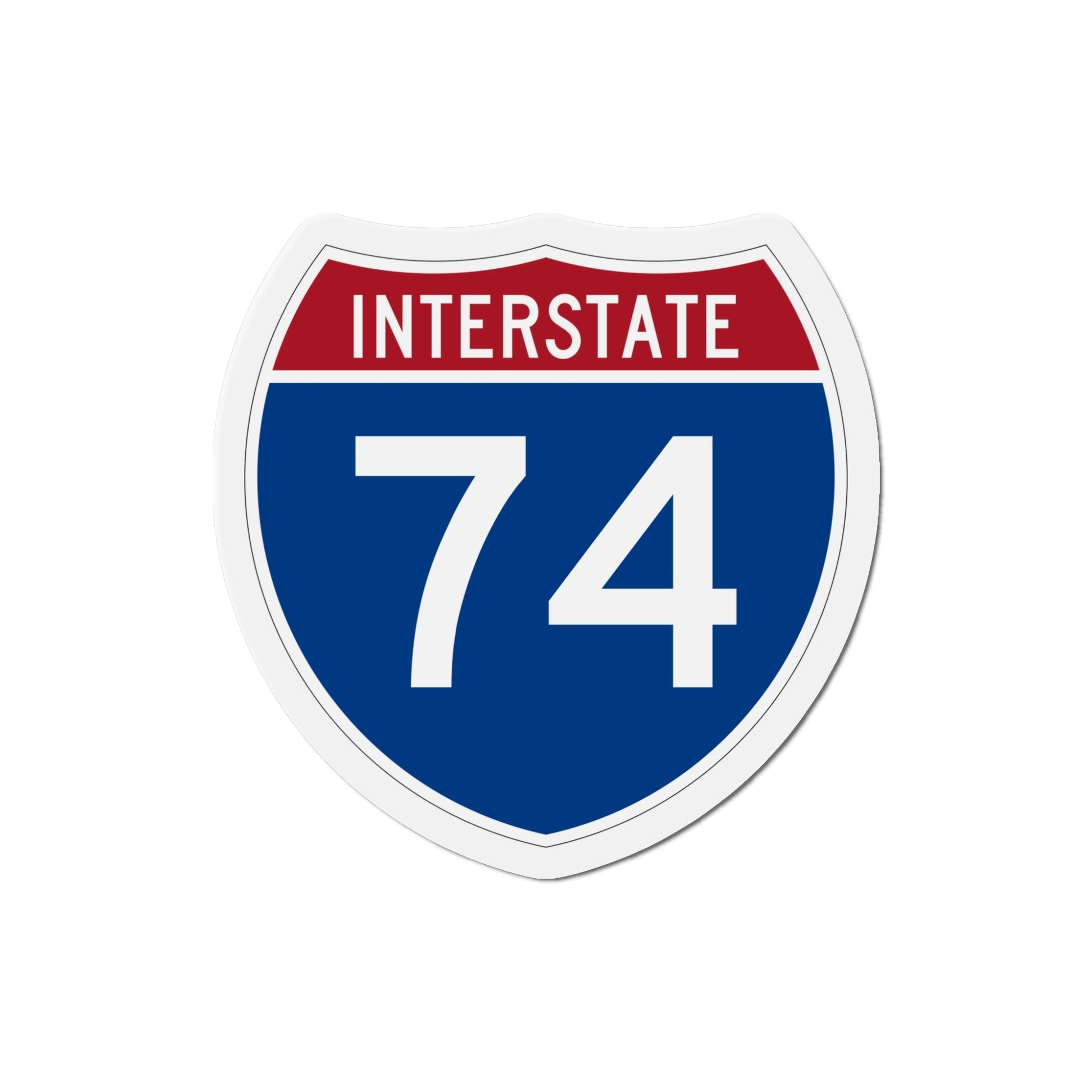 Interstate 74 (U.S. Highways) Die-Cut Magnet-5 Inch-The Sticker Space