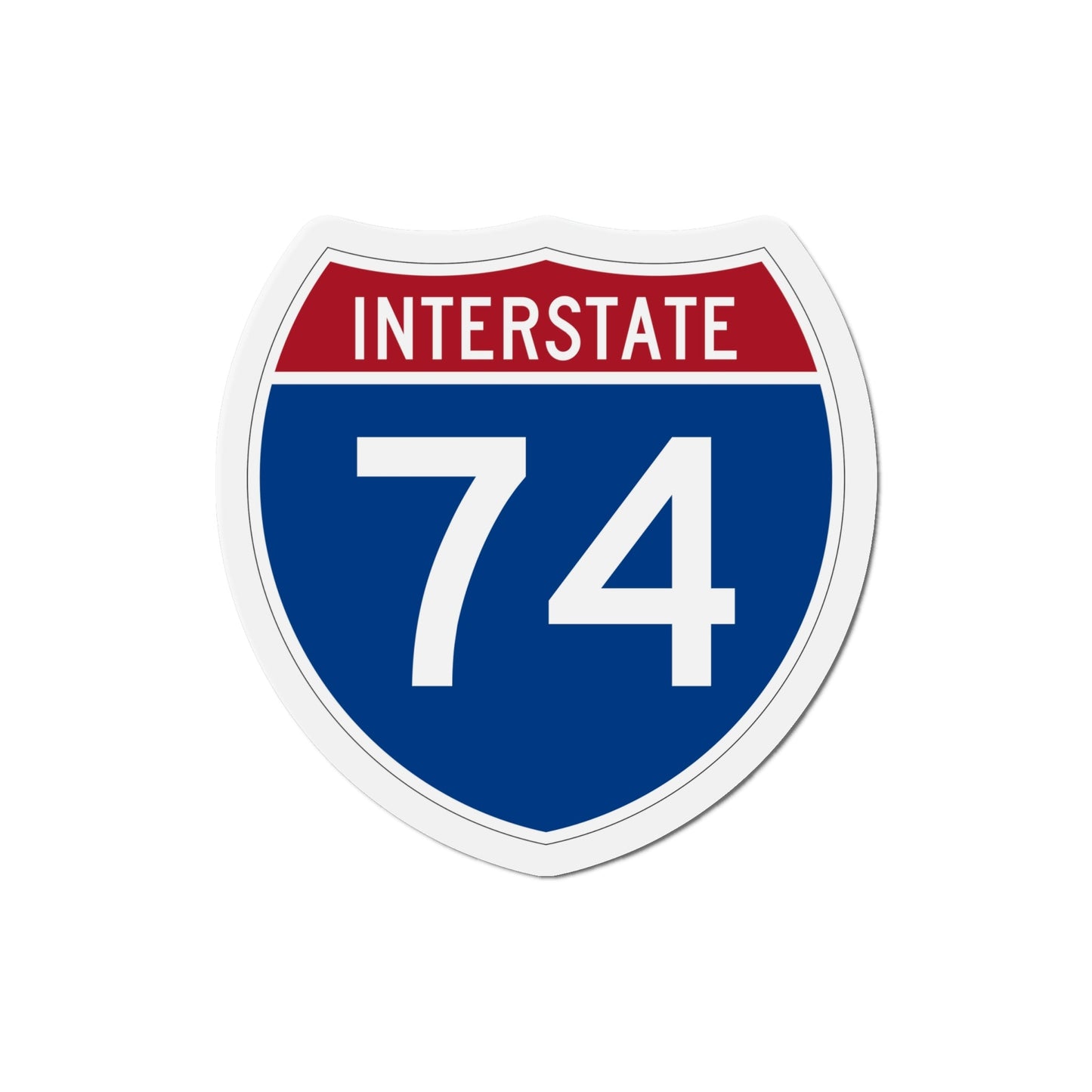 Interstate 74 (U.S. Highways) Die-Cut Magnet-6 Inch-The Sticker Space