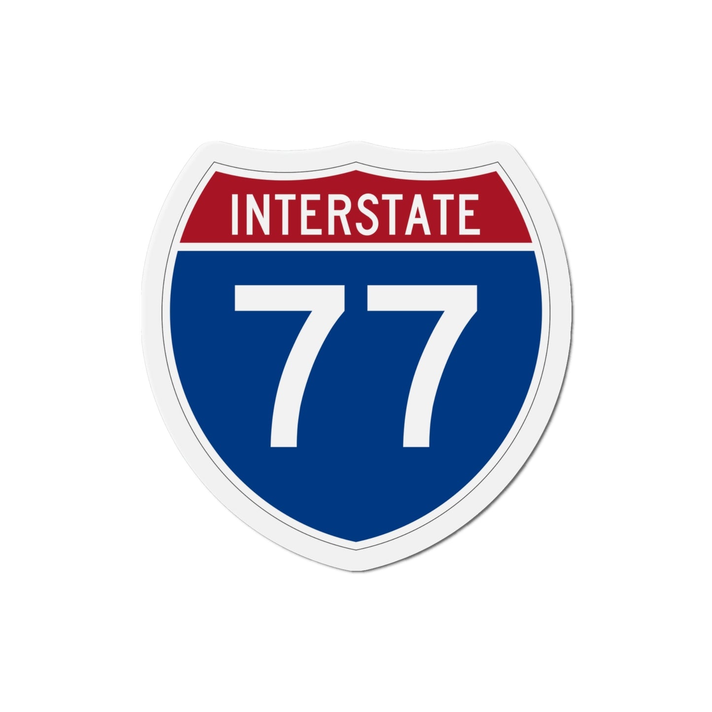 Interstate 77 (U.S. Highways) Die-Cut Magnet-4 Inch-The Sticker Space