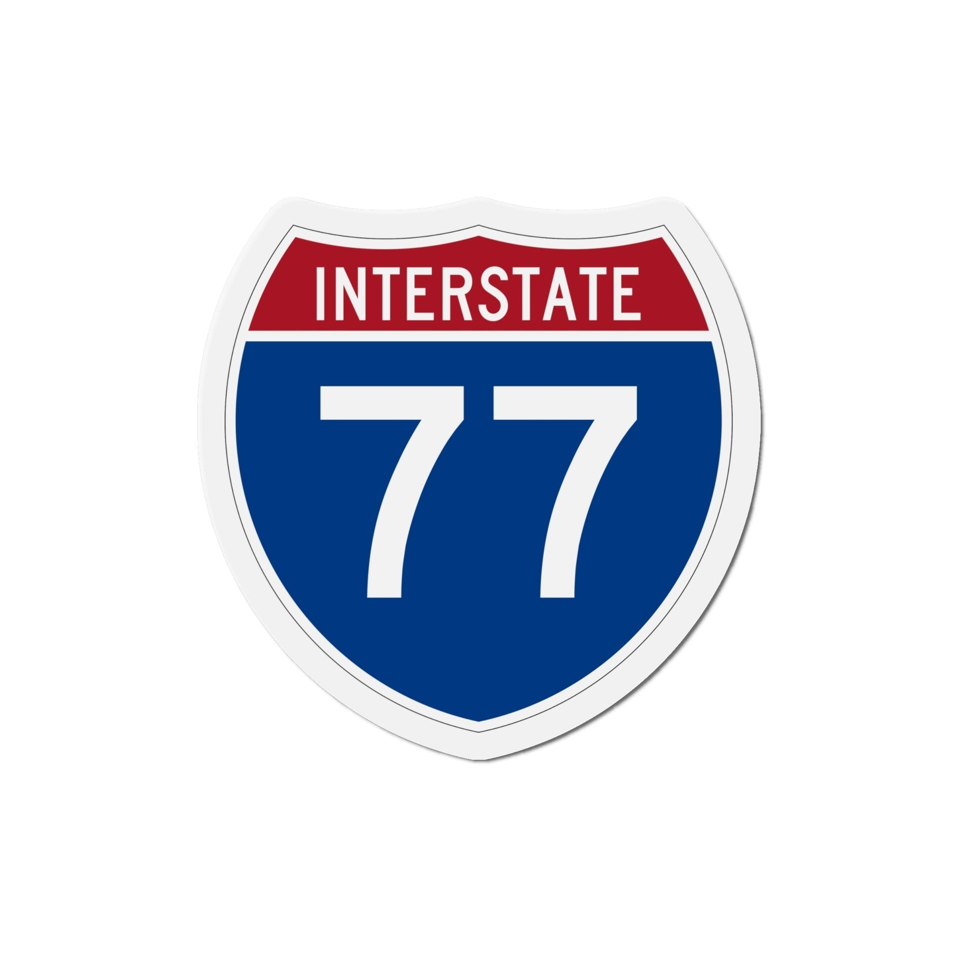 Interstate 77 (U.S. Highways) Die-Cut Magnet-6 Inch-The Sticker Space