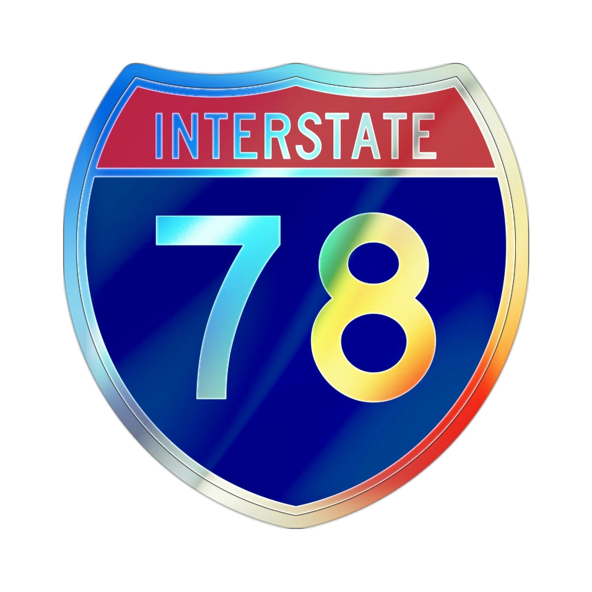 Interstate 78 (U.S. Highways) Holographic STICKER Die-Cut Vinyl Decal-2 Inch-The Sticker Space