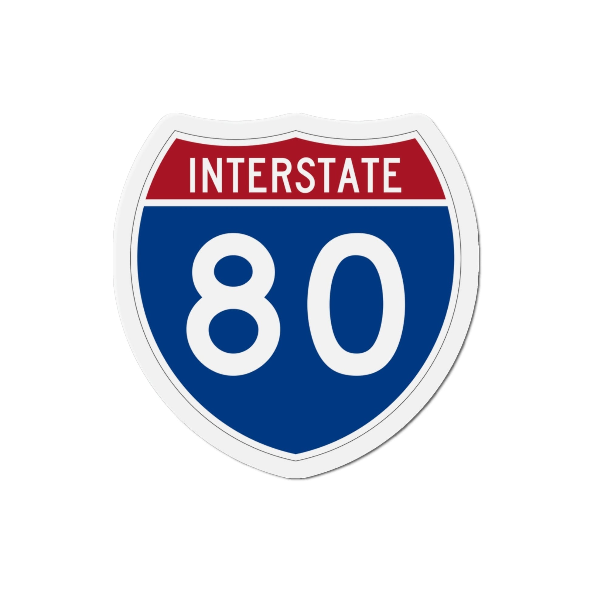 Interstate 80 (U.S. Highways) Die-Cut Magnet-3 Inch-The Sticker Space