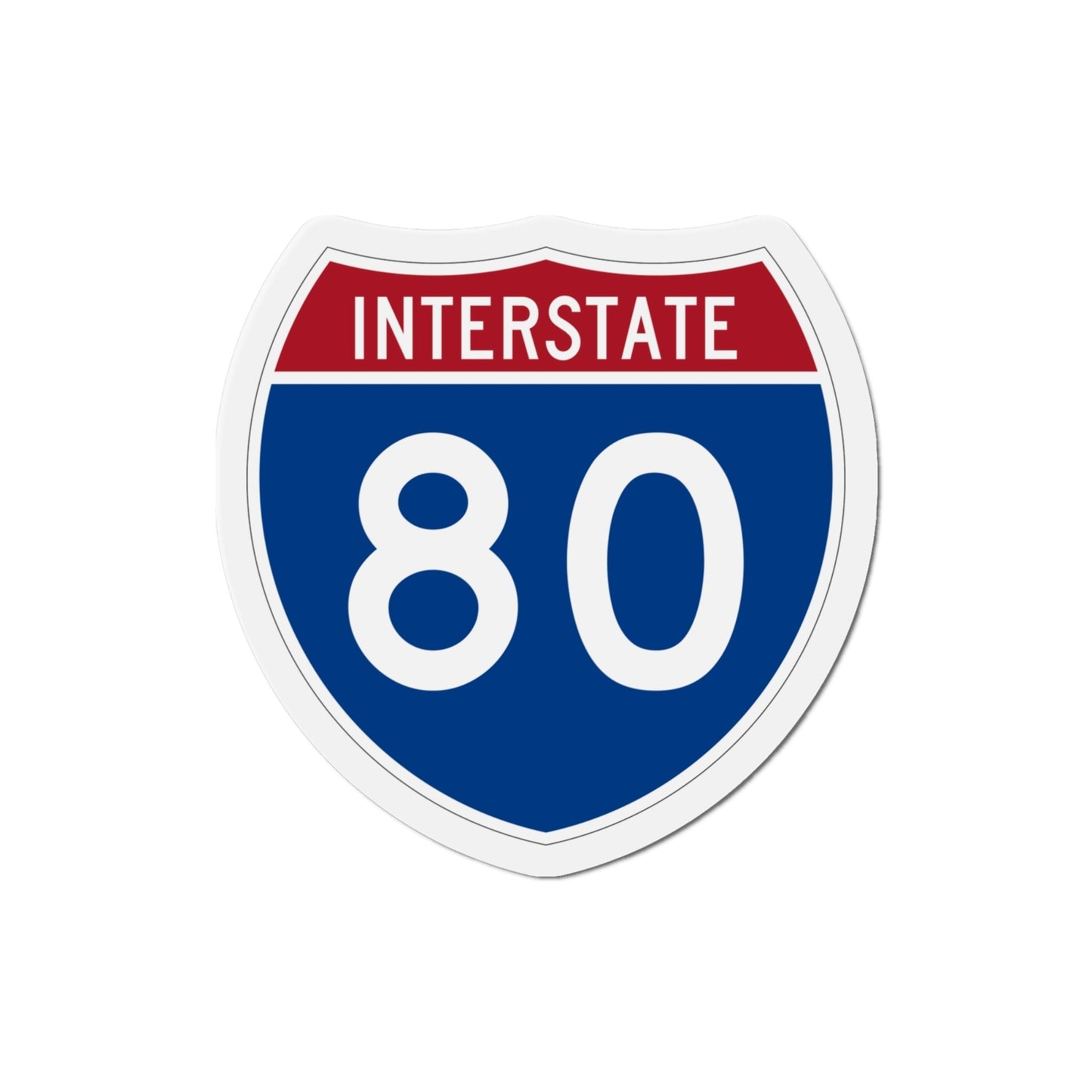 Interstate 80 (U.S. Highways) Die-Cut Magnet-4 Inch-The Sticker Space