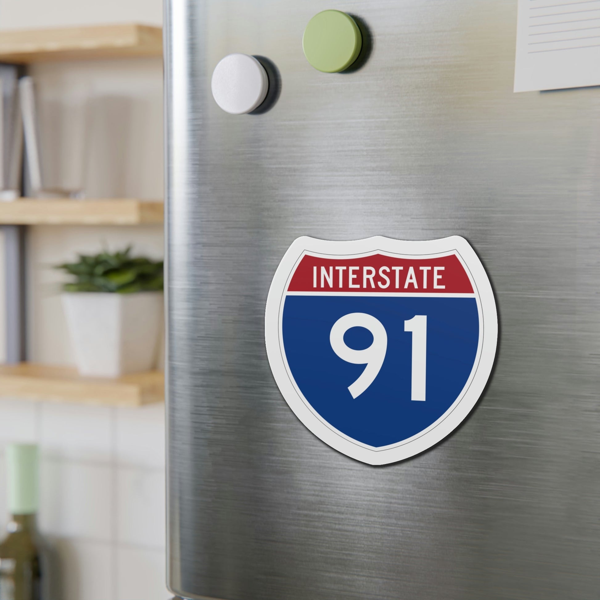 Interstate 91 (U.S. Highways) Die-Cut Magnet-The Sticker Space
