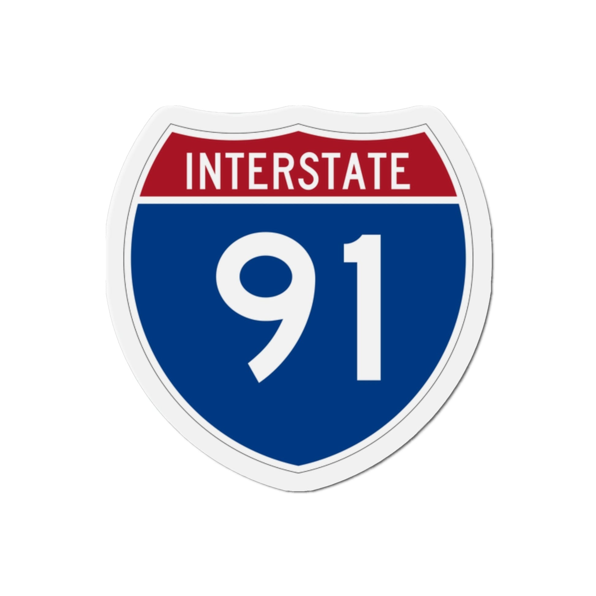 Interstate 91 (U.S. Highways) Die-Cut Magnet-2 Inch-The Sticker Space