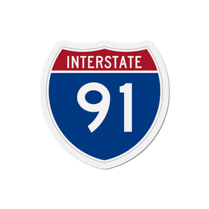 Interstate 91 (U.S. Highways) Die-Cut Magnet-3 Inch-The Sticker Space
