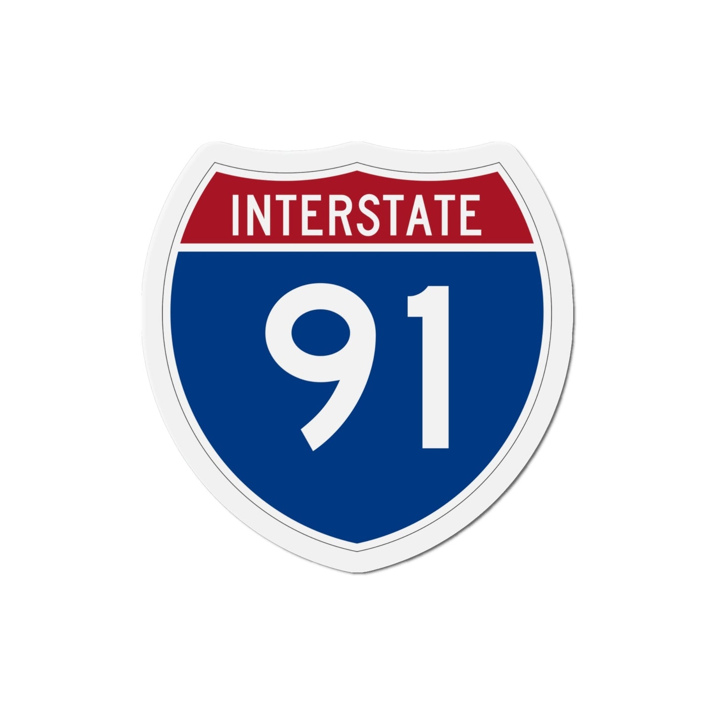 Interstate 91 (U.S. Highways) Die-Cut Magnet-4 Inch-The Sticker Space