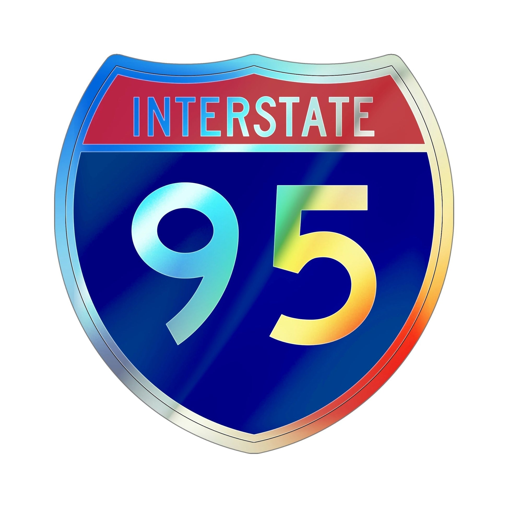 Interstate 95 (U.S. Highways) Holographic STICKER Die-Cut Vinyl Decal-6 Inch-The Sticker Space