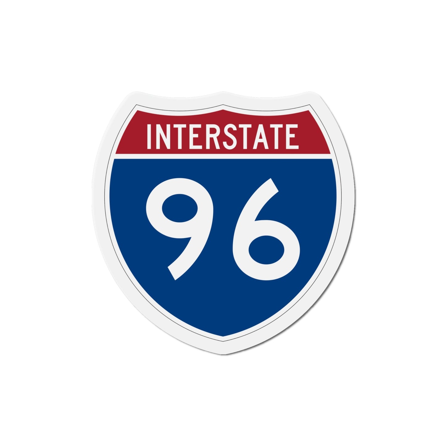 Interstate 96 (U.S. Highways) Die-Cut Magnet-6 Inch-The Sticker Space