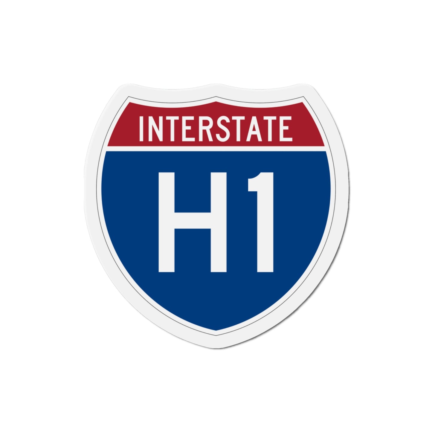 Interstate H1 (U.S. Highways) Die-Cut Magnet-3 Inch-The Sticker Space