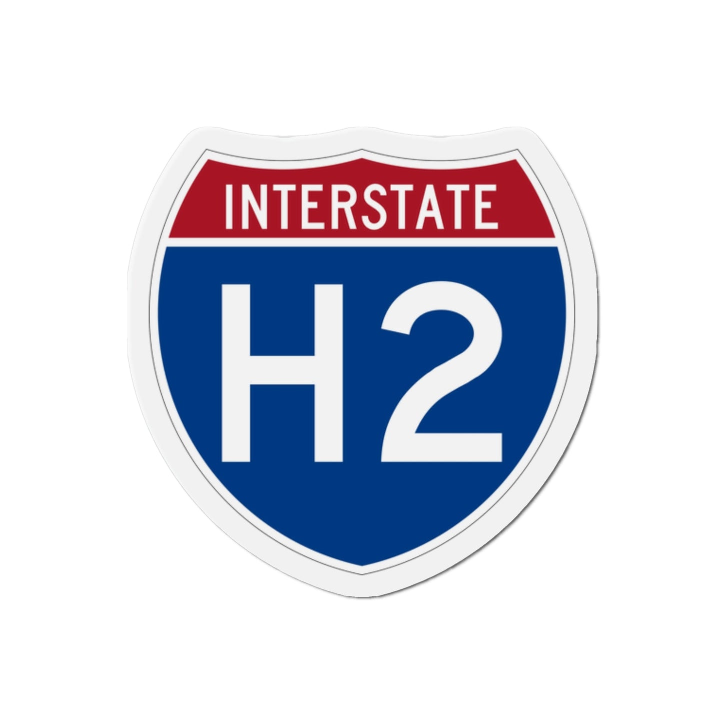 Interstate H2 (U.S. Highways) Die-Cut Magnet-2 Inch-The Sticker Space
