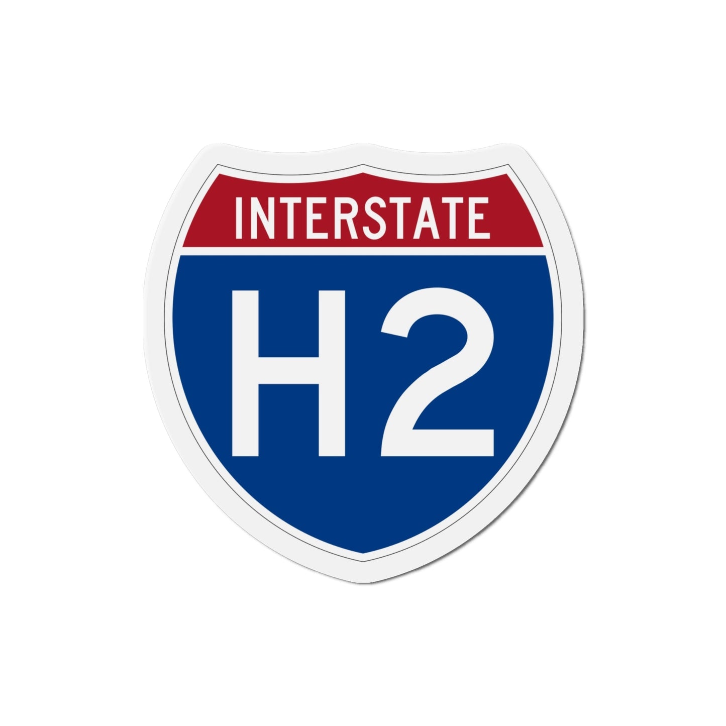 Interstate H2 (U.S. Highways) Die-Cut Magnet-4 Inch-The Sticker Space