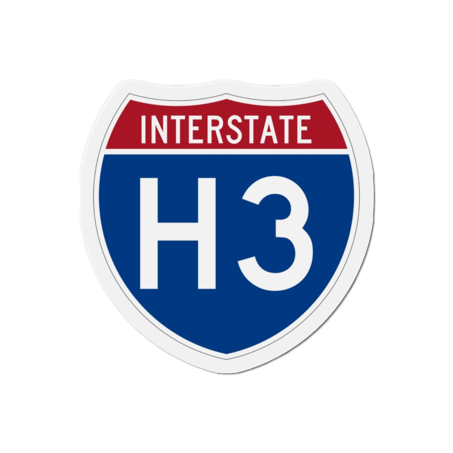 Interstate H3 (U.S. Highways) Die-Cut Magnet-2 Inch-The Sticker Space