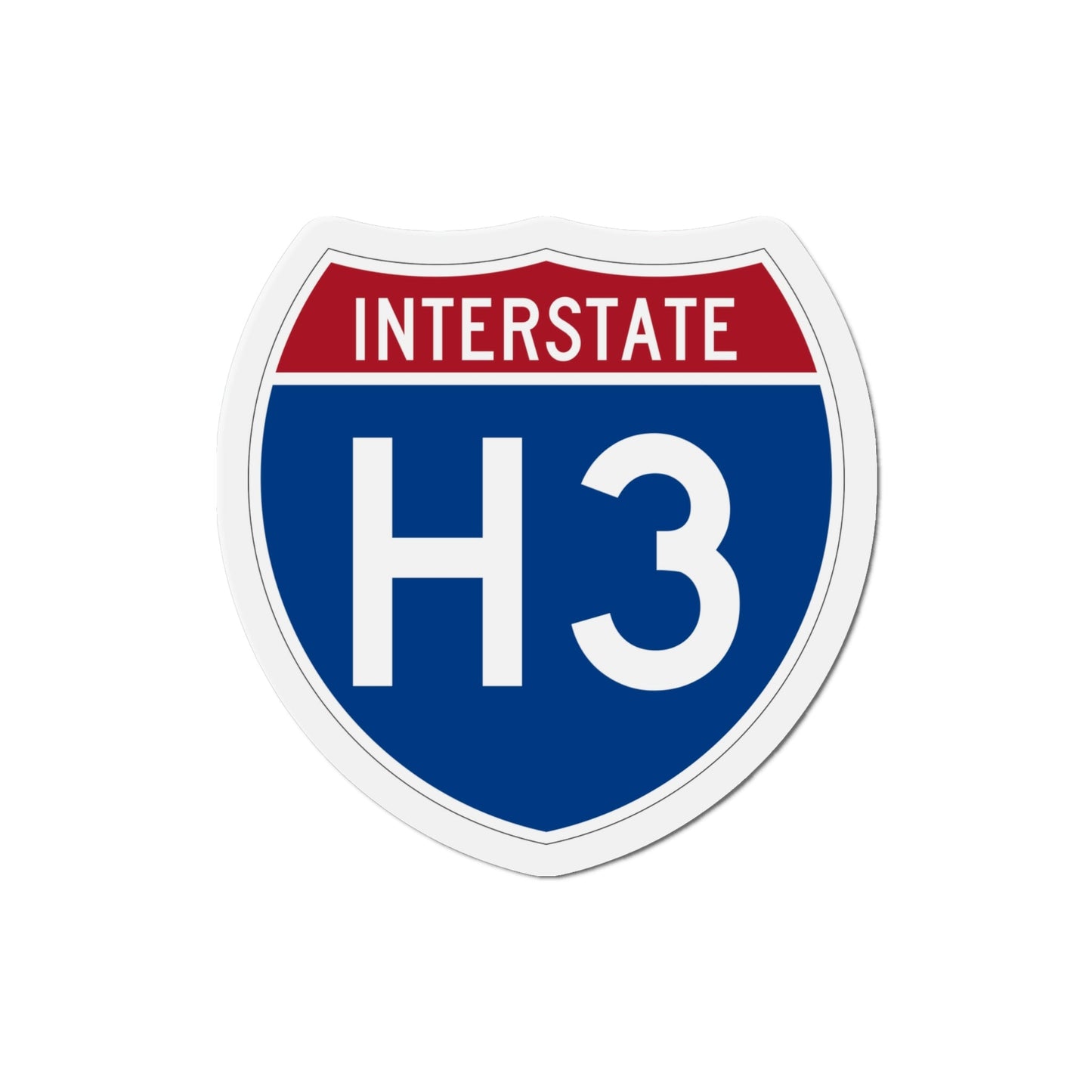 Interstate H3 (U.S. Highways) Die-Cut Magnet-4 Inch-The Sticker Space