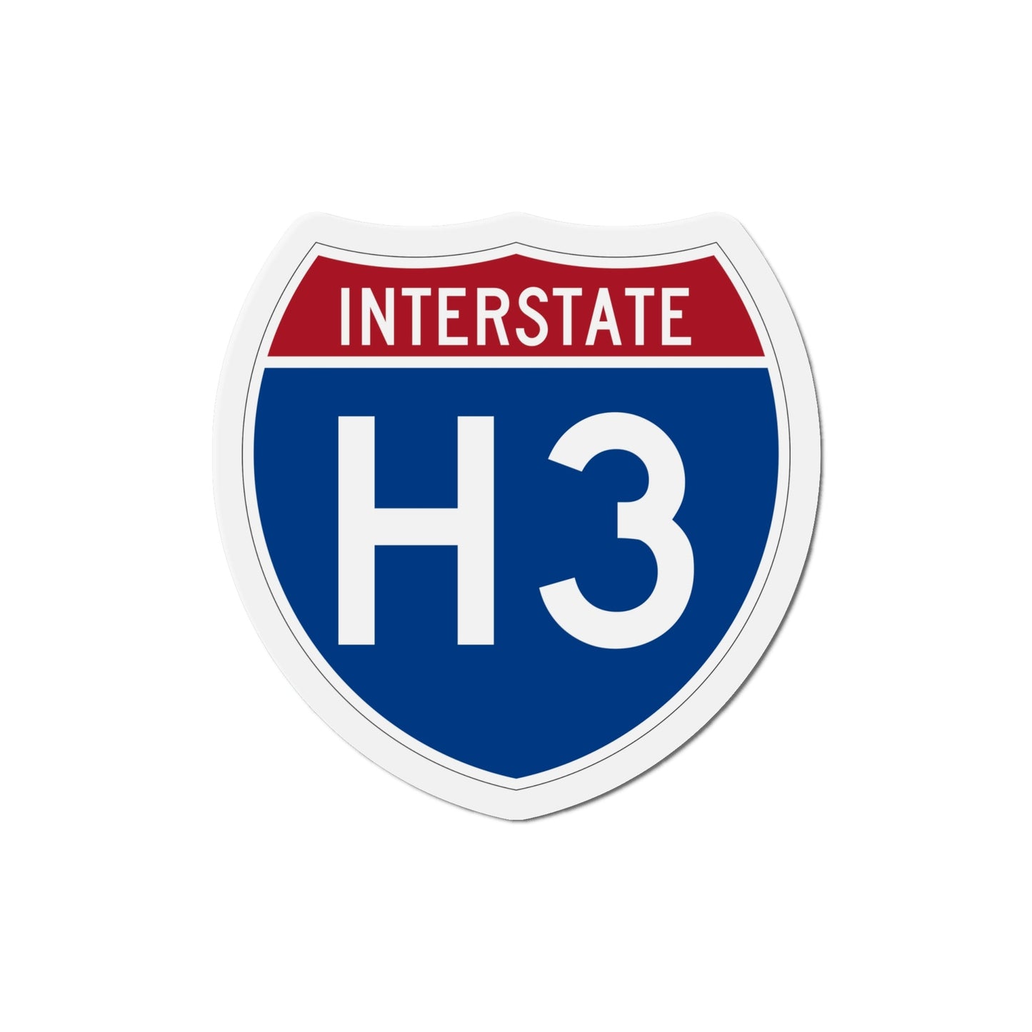 Interstate H3 (U.S. Highways) Die-Cut Magnet-6 Inch-The Sticker Space