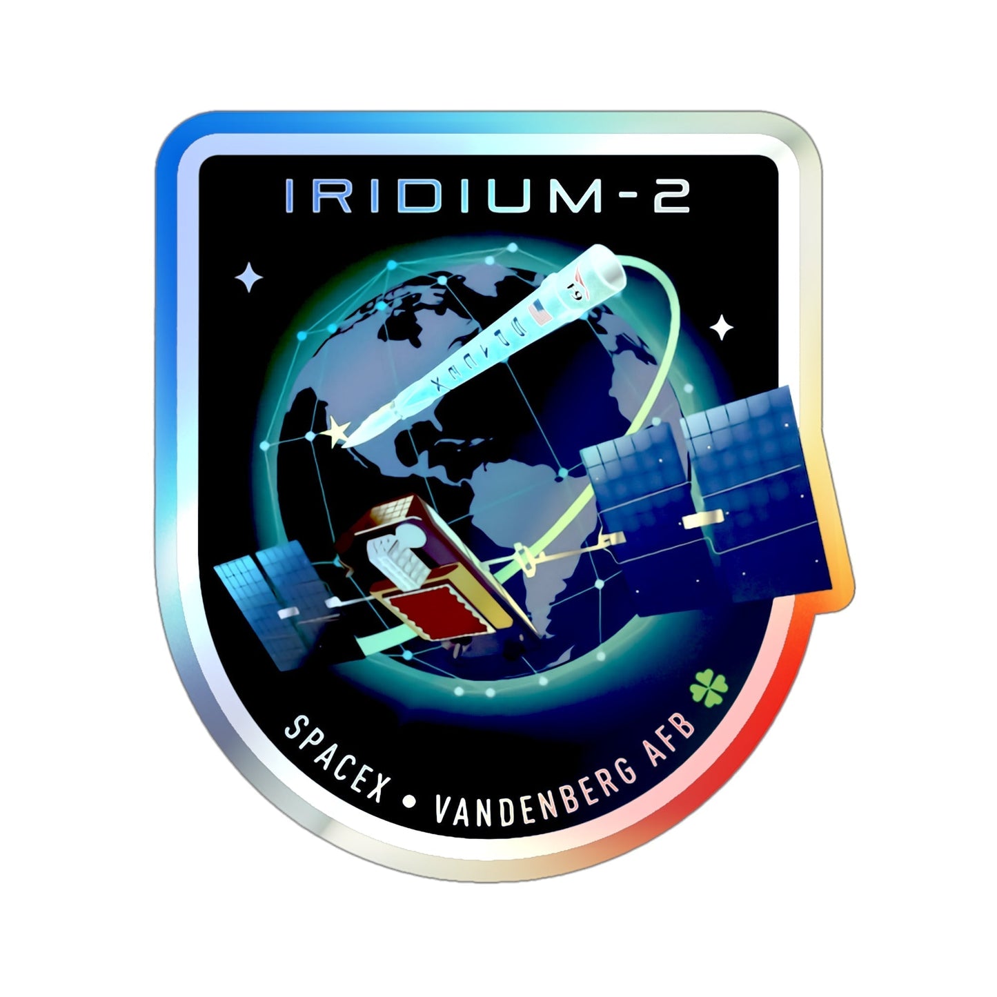 Iridium-2 (SpaceX) Holographic STICKER Die-Cut Vinyl Decal-4 Inch-The Sticker Space