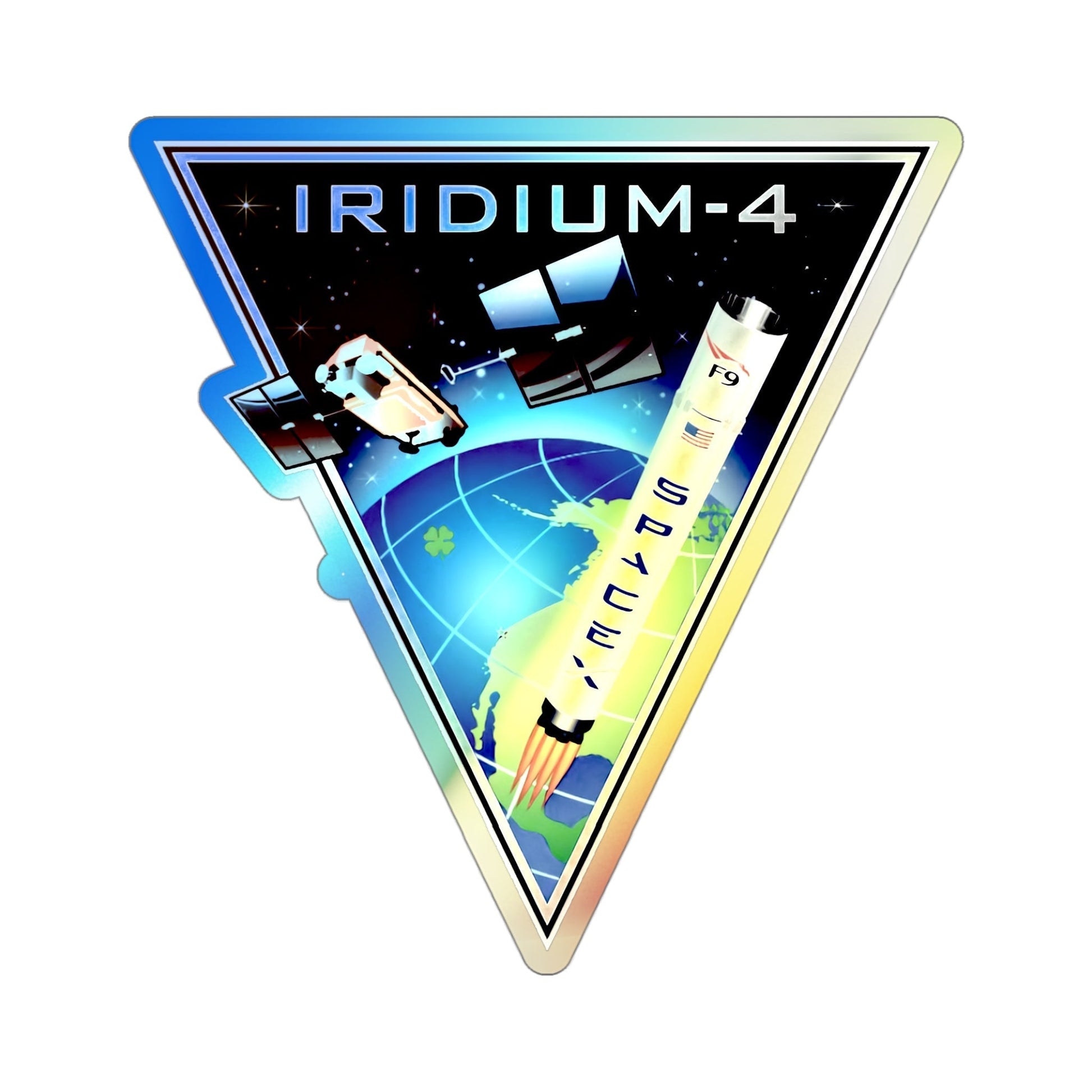 Iridium-4 (SpaceX) Holographic STICKER Die-Cut Vinyl Decal-3 Inch-The Sticker Space