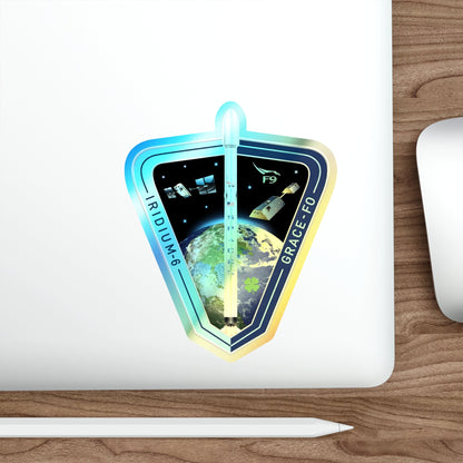 Iridium-6 GRACE-FO (SpaceX) Holographic STICKER Die-Cut Vinyl Decal-The Sticker Space